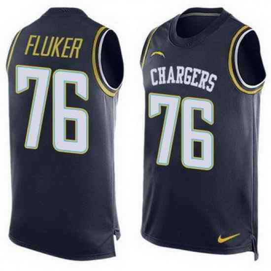 Nike Chargers #76 D J  Fluker Navy Blue Team Color Mens Stitched NFL Limited Tank Top Jersey
